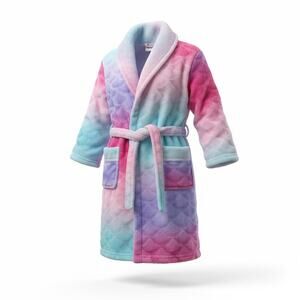XOXO Girl Toddler Tie Dye Plush Robe Pink Blue Purple Size 3T